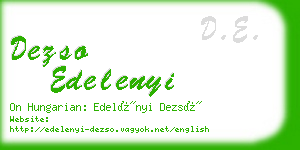 dezso edelenyi business card